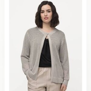 Ulla Popken Taupe Open-Knit Cardigan Size 20/22